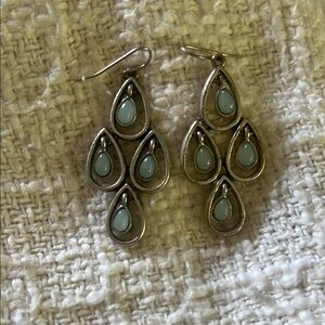 Elegant Silver and Blue Teardrop Earrings